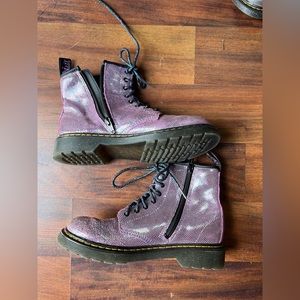 Dr. Marteen pink glitter boots.